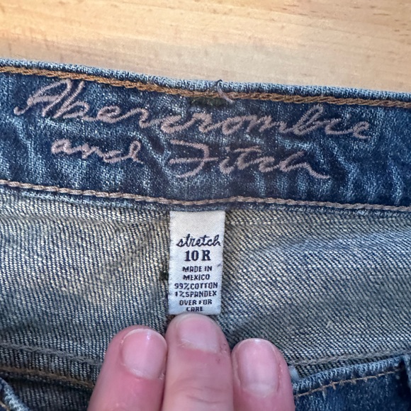 Abercrombie & Fitch Erin stretch blue jeans 10R straight leg low rise vented - Picture 11 of 16